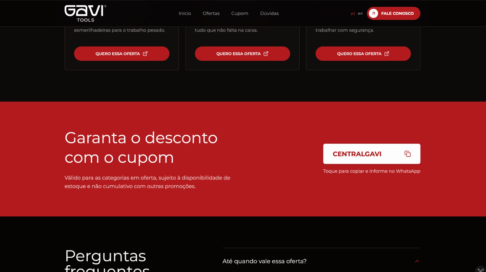 Landing Page Gavi Ferramentas imagem do projeto 2